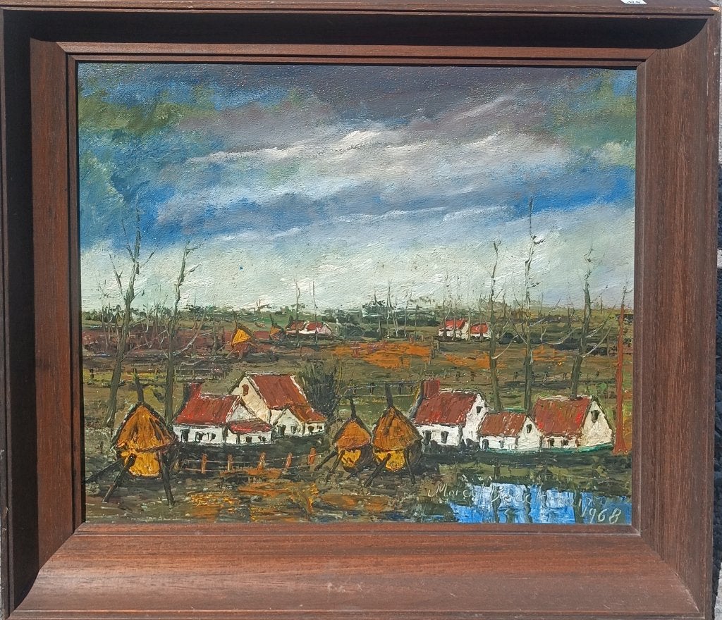 Marcel Beeckman (1939-2021): Landschap 1968 (O/D, 73 x 63cm), Antiquités & Art, Art | Peinture | Classique, Paysage, Expressionniste