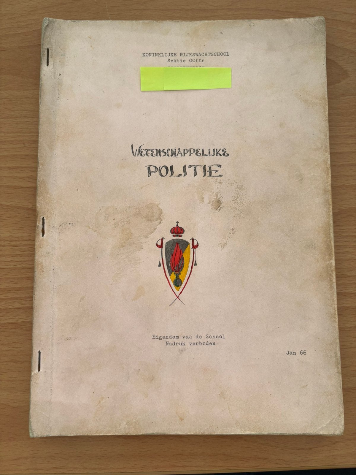 Rijkswacht - Cursus Wetenschappelijke politie, Ophalen, Rijkswacht