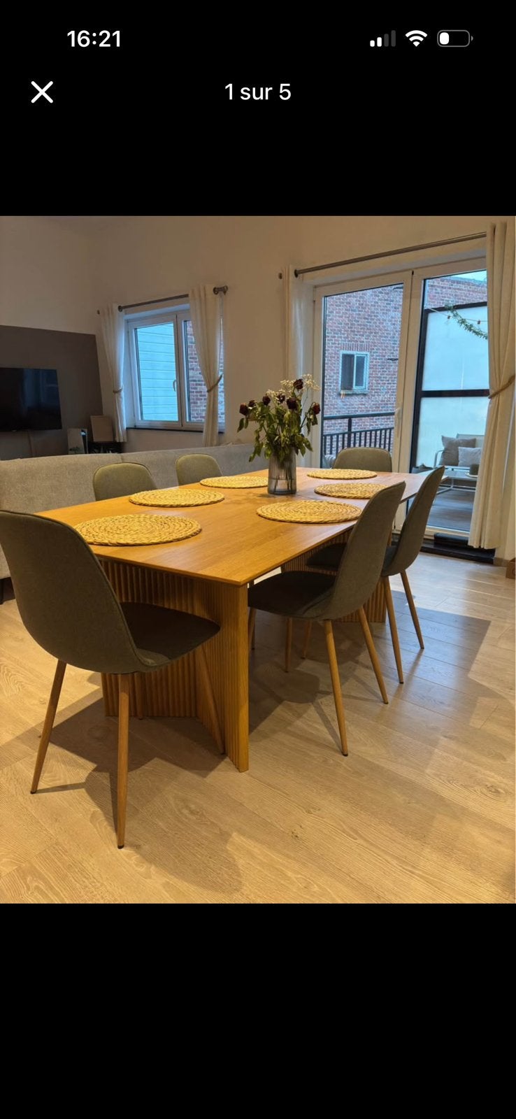 Table et chaises JYSK, Huis en Inrichting, Ophalen, Eikenhout, 50 tot 100 cm, Vijf personen of meer