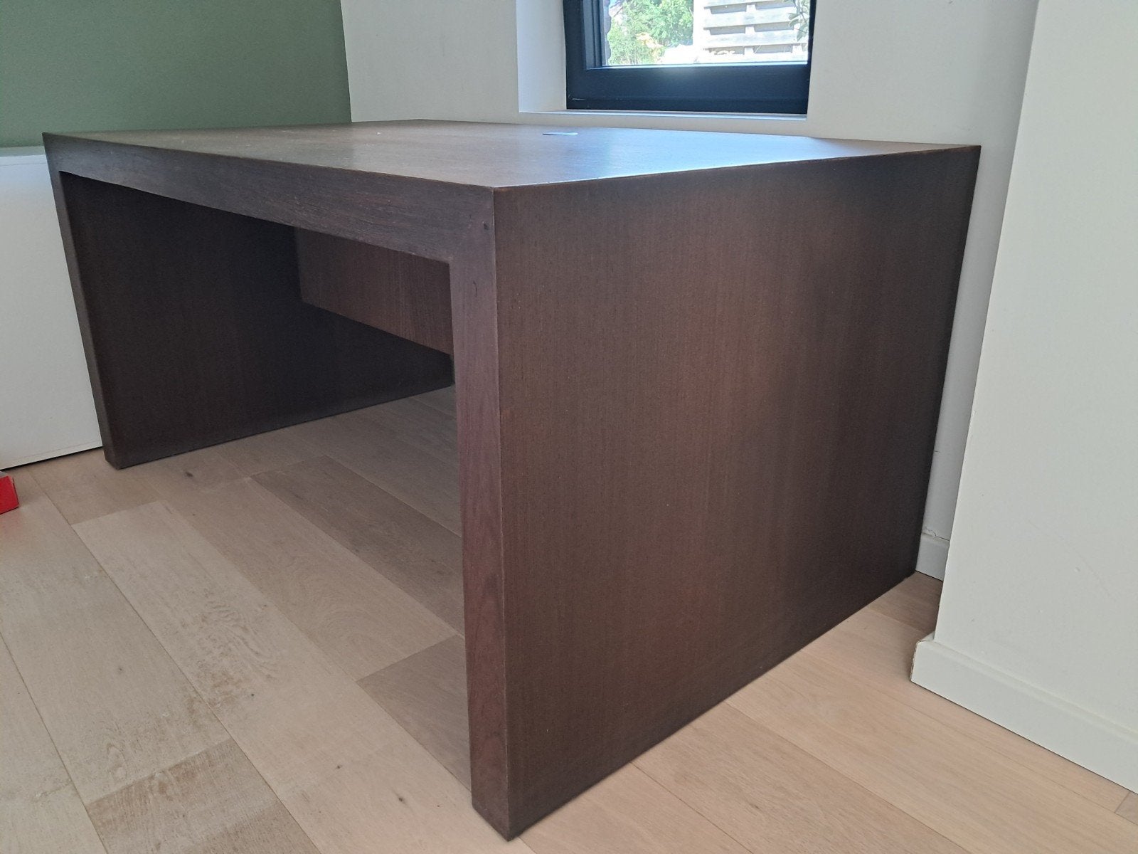 directiebureau massief hout, Huis en Inrichting, Ophalen, Gebruikt, 155 cm, Bruin