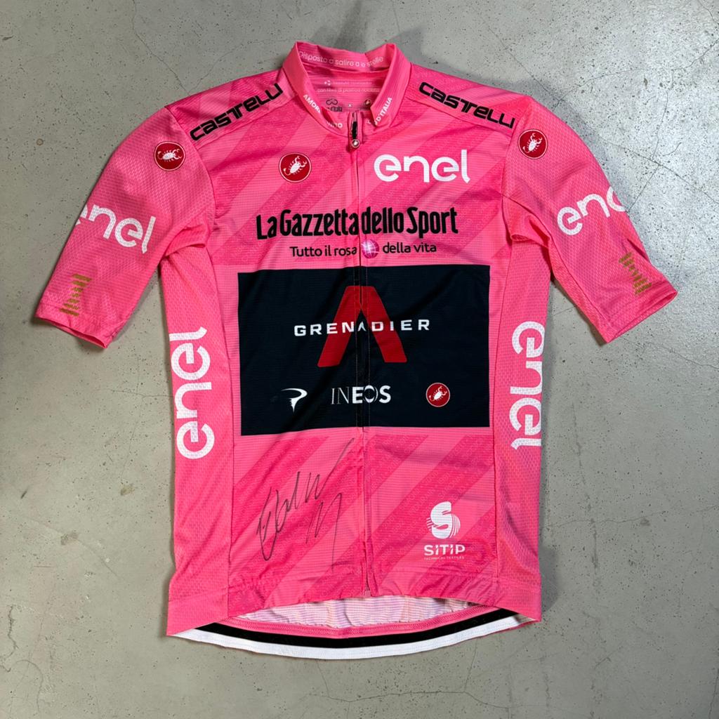 Egan Bernal od’Italia 2021 koerstrui wielertrui leiderstrui, Fietsen en Brommers, Ophalen of Verzenden, Zo goed als nieuw