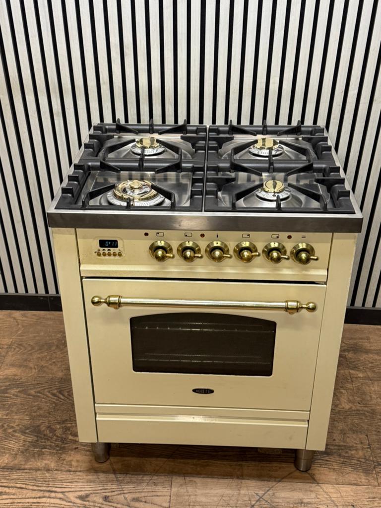 Luxe Boretti Fornuis 4pits met Gasoven creme 70x60 cm, Elektronische apparatuur, Microgolfovens, Ophalen of Verzenden, Zo goed als nieuw