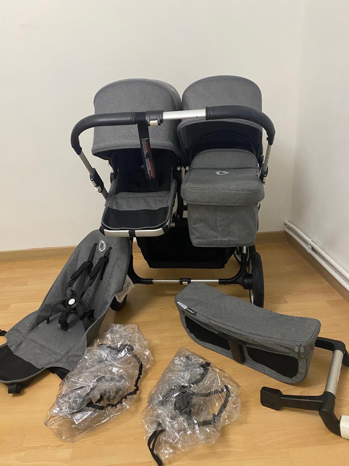 Bugaboo Donkey 2 Twin complète graphite/gris complète, Enlèvement ou Envoi, Comme neuf