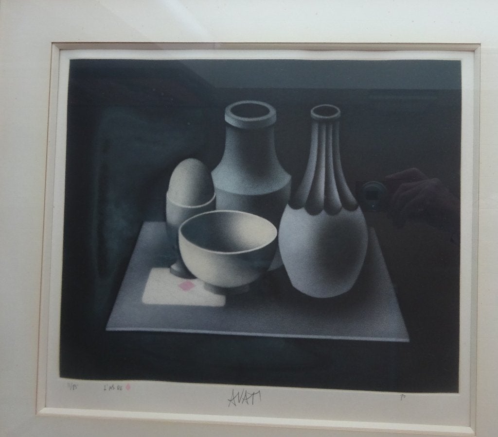 Mario Avati, Mezzotint, 11/85, l'as de carreaux '80, Ophalen, Overige technieken, Genummerd, 1950 - 1999