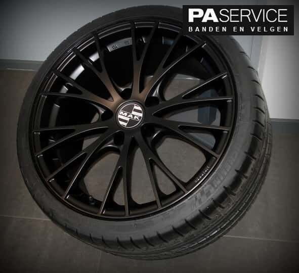 Nw 20 inch Matzwart MAK Tesla Model 3 set incl Hankook TPMS, Neuf, Pneus et Jantes, 245 mm, Véhicule de tourisme