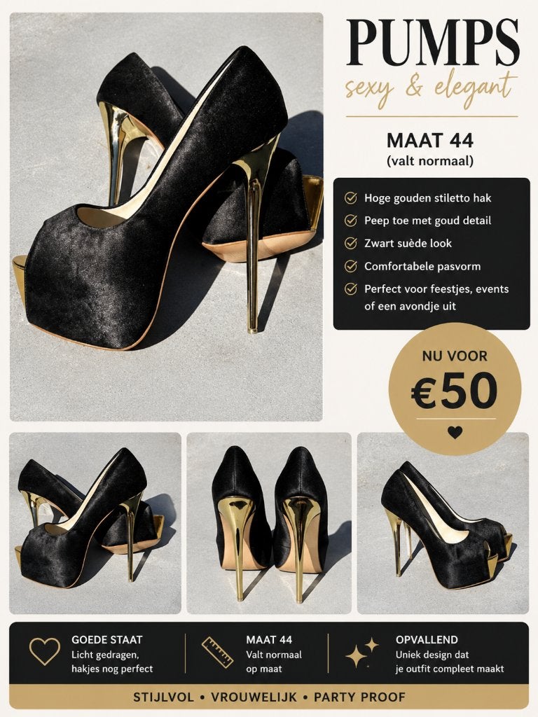 zwarte peeptoe pumps mt45, Kleding | Dames, Ophalen, Pumps, Zwart, Zo goed als nieuw