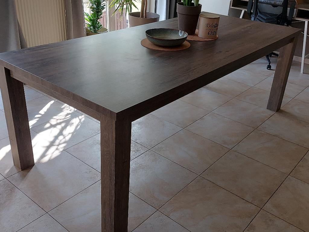 Houten eettafel, Ophalen, Gebruikt, 100 tot 150 cm, 200 cm of meer