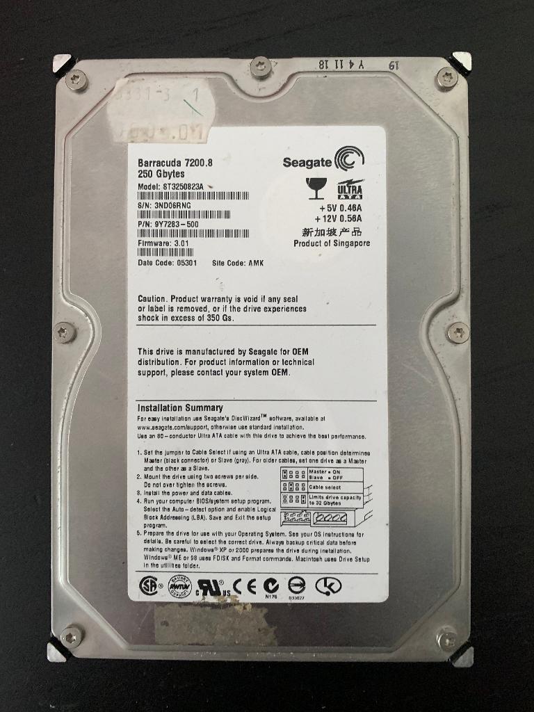 HDD IDE Seagate 250 GB, Computers en Software, Harde schijven, Intern, HDD, Refurbished, Ophalen of Verzenden