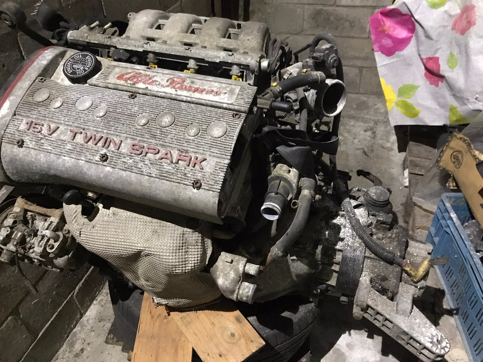 Moteur boite 2l  twin spark spider 916, Autos : Pièces & Accessoires, Moteurs & Accessoires, Enlèvement, Utilisé, Alfa Romeo