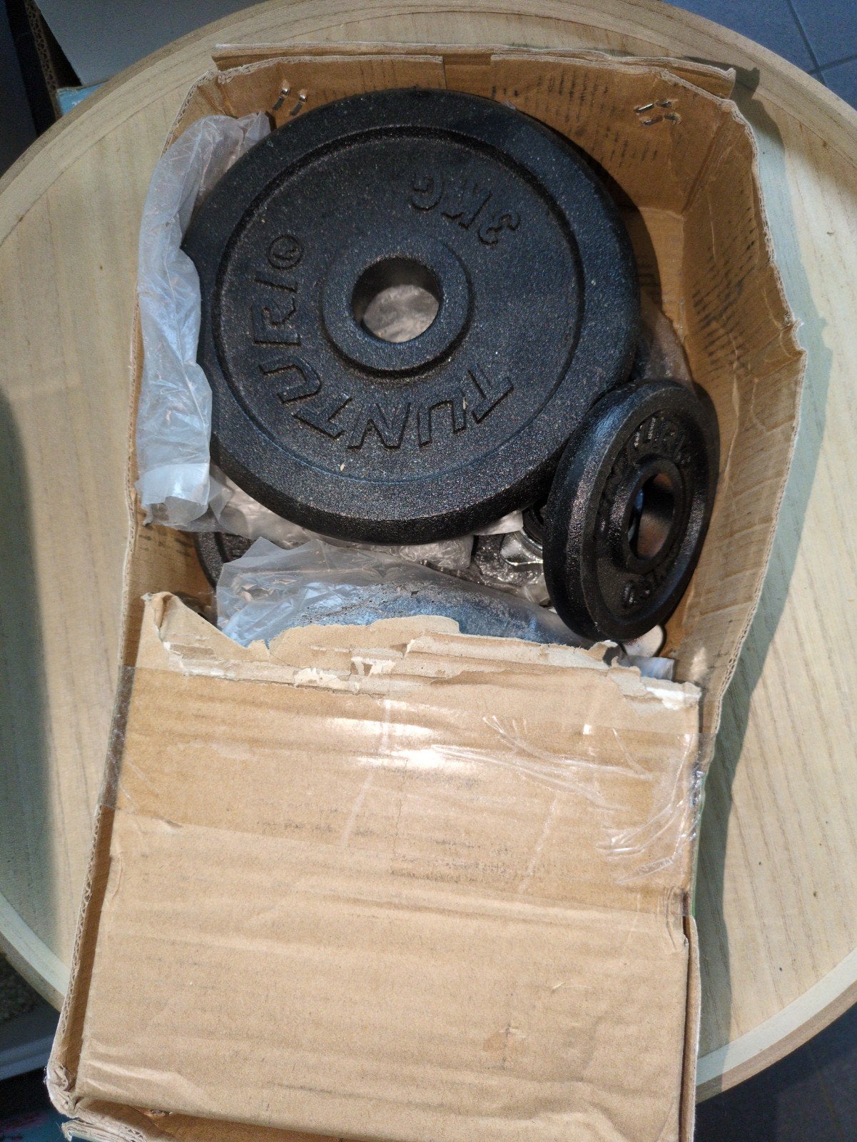 Haltère en fonte Tunturi 15 kg, Enlèvement, Comme neuf, Bras, Haltère