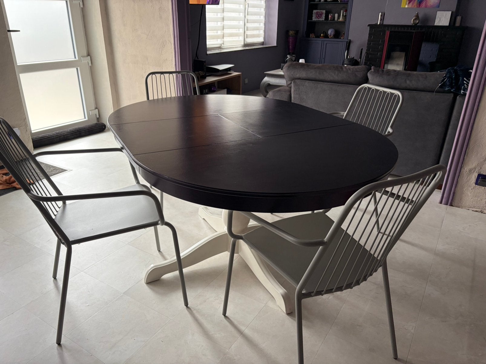 Table avec 4 chaises, Maison & Meubles, Enlèvement, Comme neuf