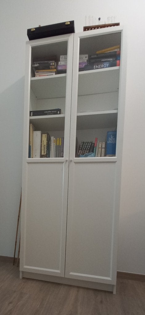 Bibliothèque/vitrine blanche à portes vitrées - Billy, Enlèvement, Comme neuf