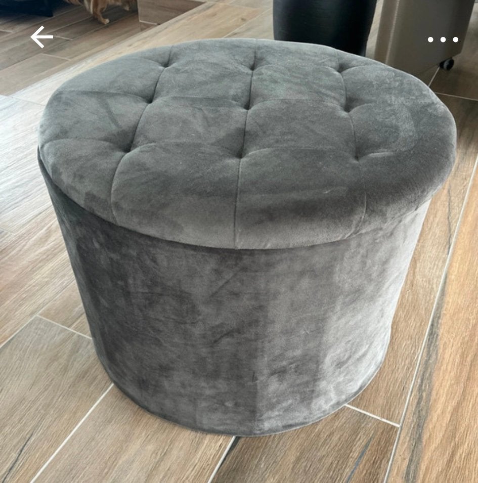 Poef met opbergruimte, Rond, Comme neuf, Enlèvement, 50 à 75 cm