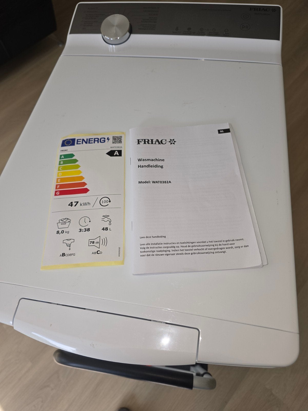 Compacte Wasmachine 8kg Toplader Friac 40x60 cm WAT0382A, Electroménager, Lave-linge, Enlèvement