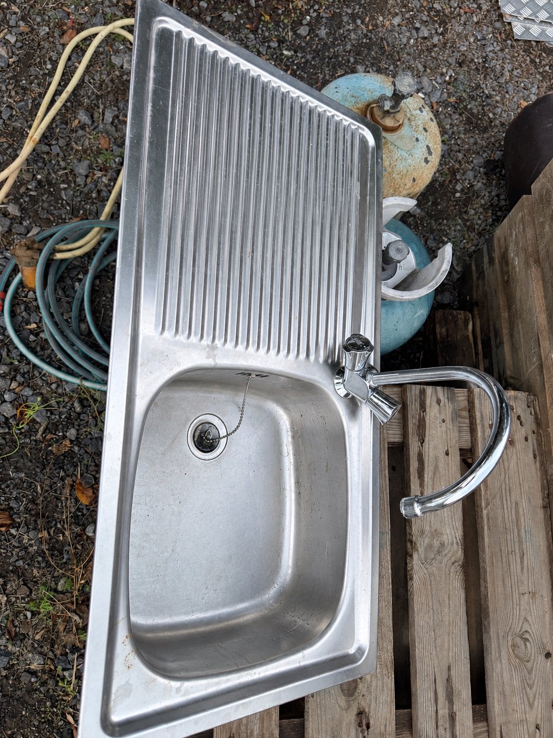 Evier inox 86x43, Enlèvement, Utilisé