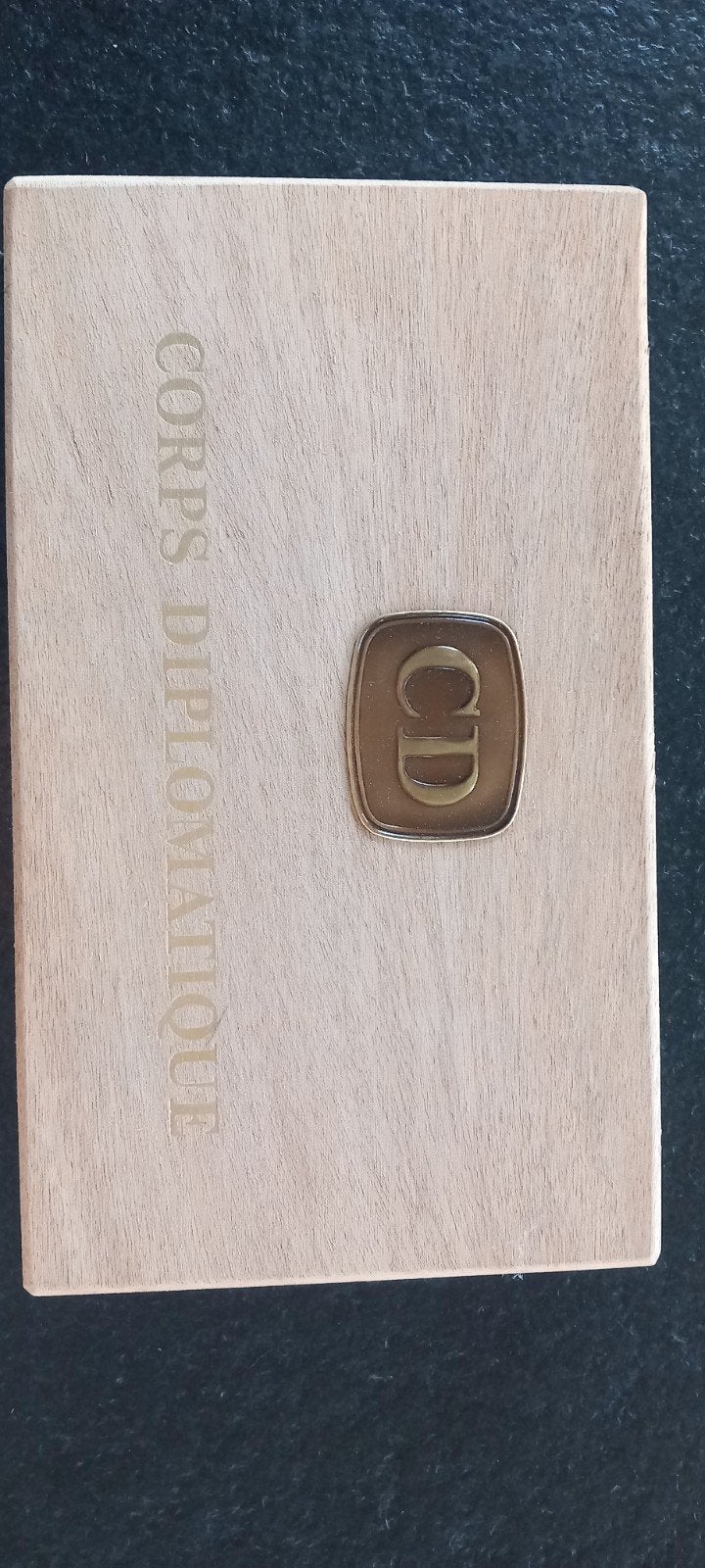 Vintage Houten Sigarenkist met Inhoud – Corps Diplomatique, Verzamelen, Ophalen of Verzenden