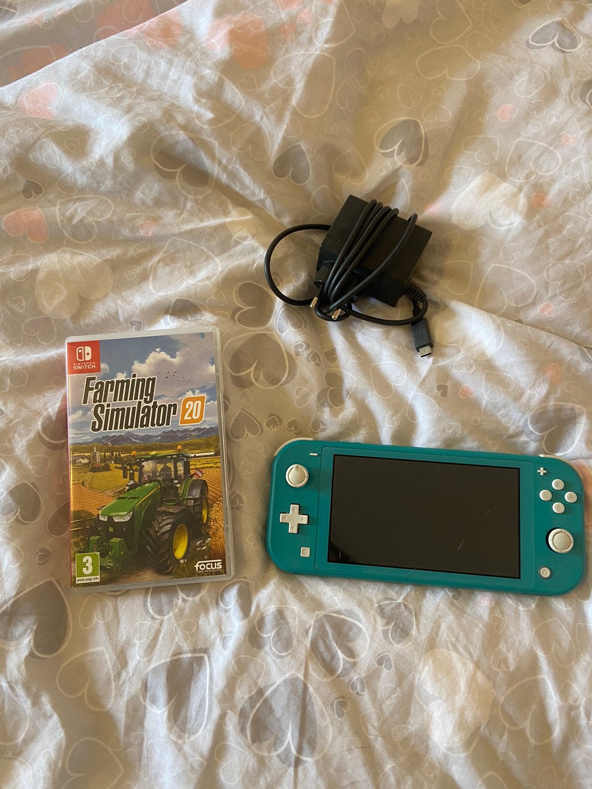Switch + jeu ( farming 2020) + chargeur, Enlèvement ou Envoi, Turquoise, Comme neuf