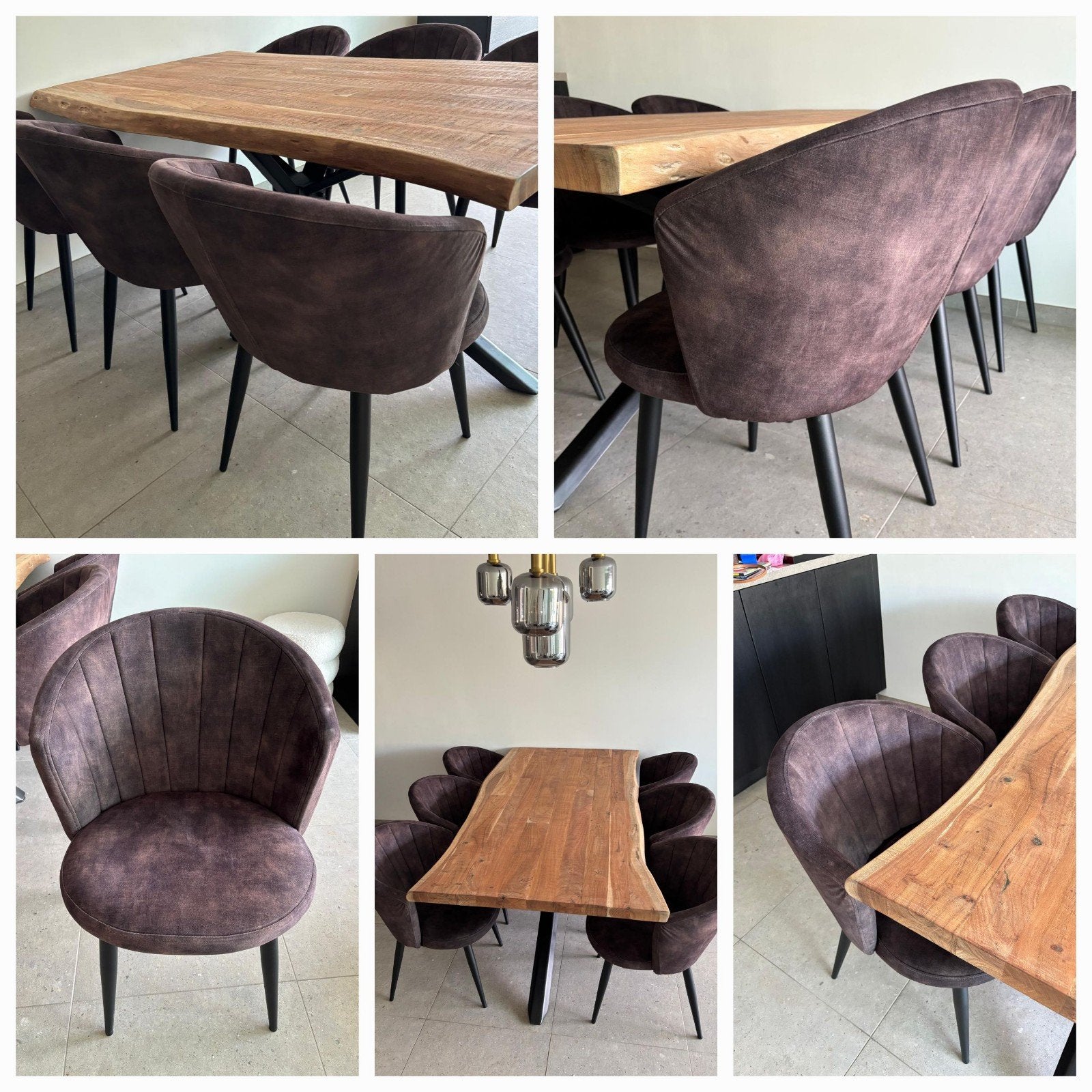 Ensemble de chaises en tissu, Maison & Meubles, Comme neuf, Brun, Enlèvement, Cinq, Six Chaises ou plus