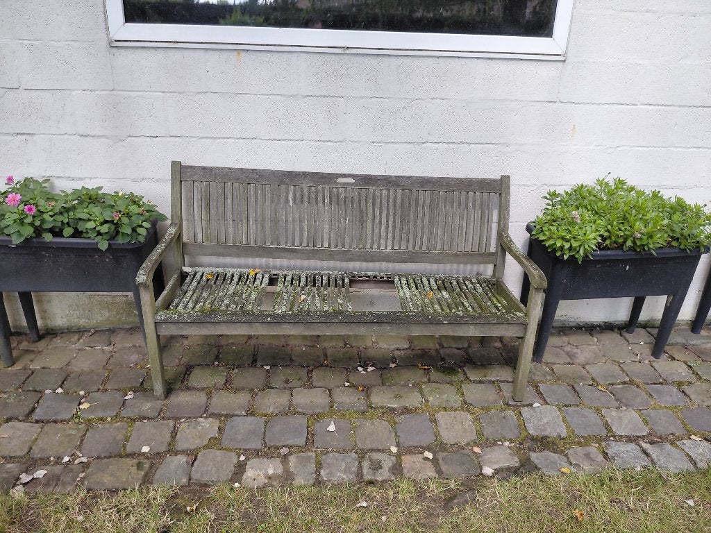 Houten tuinbank / Parkbank, Ophalen, Gebruikt, Teakhout