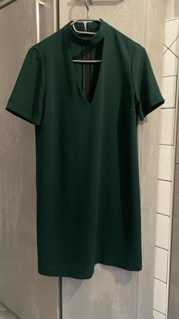 ZARA groene elegante soepelvallende JURK S, Zara, Ophalen of Verzenden, Zo goed als nieuw, Boven de knie
