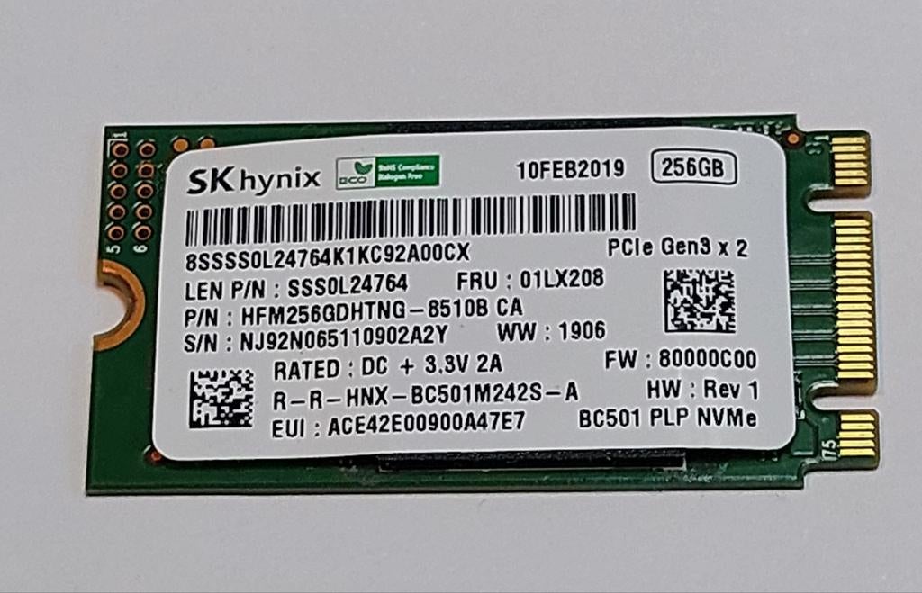 Sk Hynix SSD 256 GB NVMe PCIe Gen3x2, Computers en Software, Harde schijven, Ophalen of Verzenden, SSD