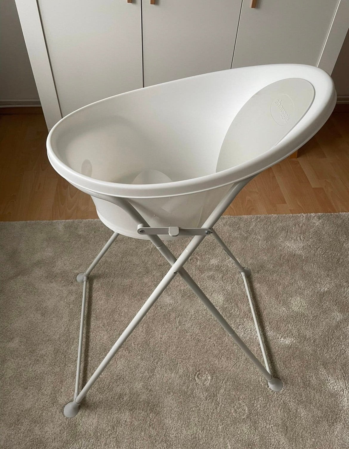 Shnuggle babybad + staander wit., Ophalen, Zo goed als nieuw
