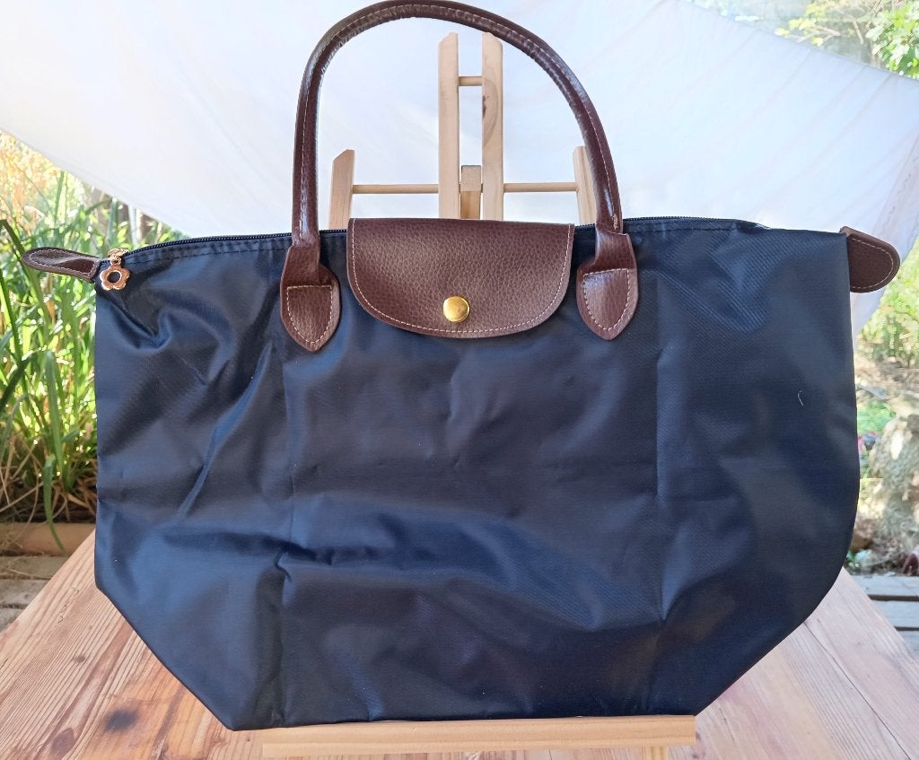 Sac Cabas Neuf Bleu Marron Simili Cuir Marron, Envoi, Neuf, Bleu, Sac à main