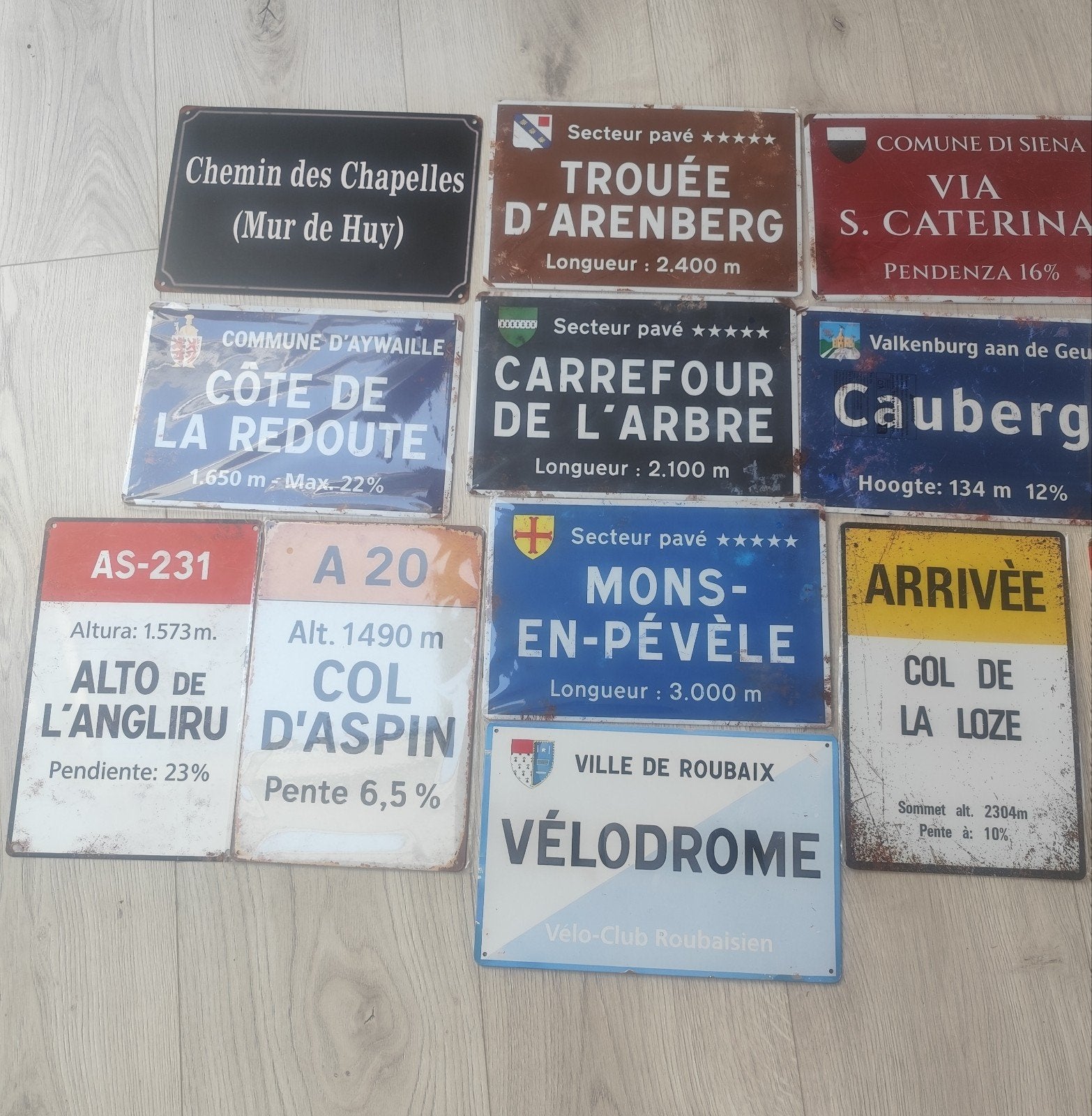 Plaques métalliques cyclisme.20x30cm.Neuves, emballées.Envoi, Enlèvement ou Envoi