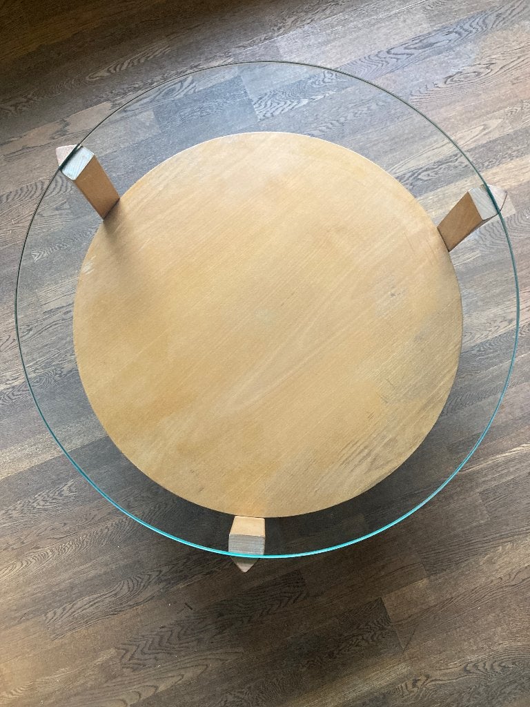 Houten salontafel, Ophalen, Gebruikt, Rond, 50 tot 100 cm