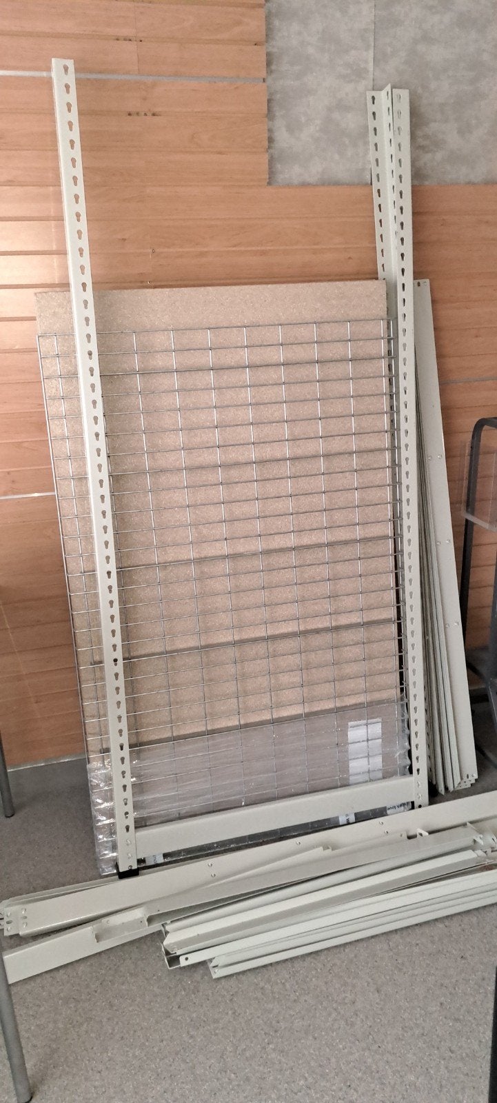 stevig breed legschap met 7 legplanken. 153 x 91 x 2008., Ophalen, Minder dan 100 cm, Nieuw, Grijs