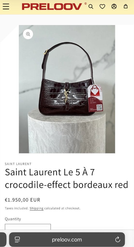 YSL Saint Lauren Schoudertas Le 5 À 7 crocodile  Bordeaux, Bijoux, Sacs & Beauté, Sacs | Sacs Femme, Envoi, Neuf, Rouge, Sac à bandoulière