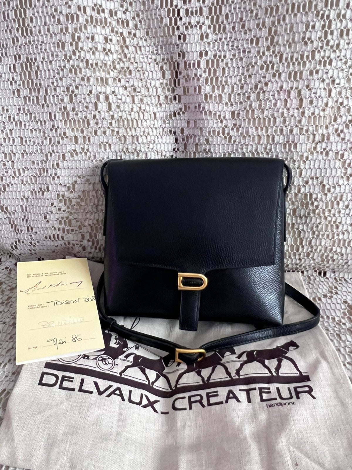 Sac bandoulière DELVAUX modèle Brindille, Bijoux, Sacs & Beauté, Enlèvement ou Envoi, Comme neuf, Noir, Cuir