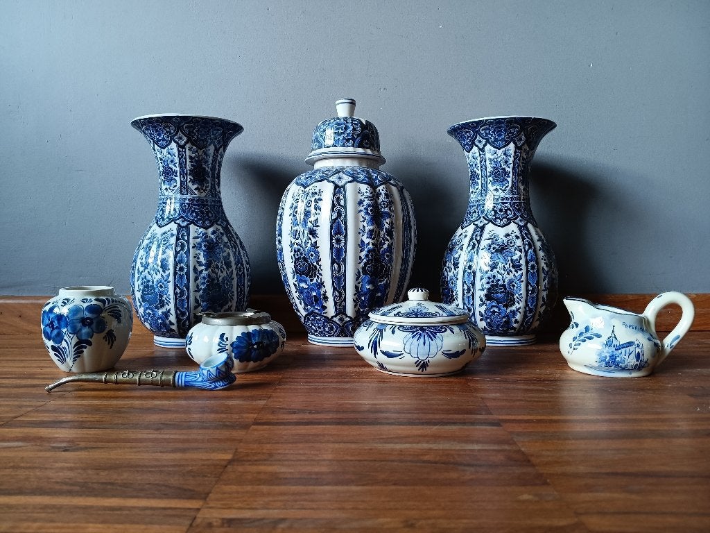 Italiaanse vazenset + Delfts Blauw, Ophalen of Verzenden