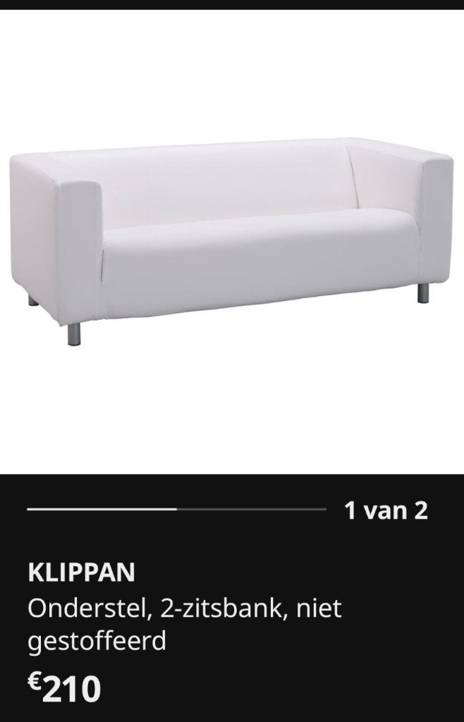 Witte zetel KLIPPAN IKEA, Ophalen, Hout, Minder dan 75 cm, 150 tot 200 cm