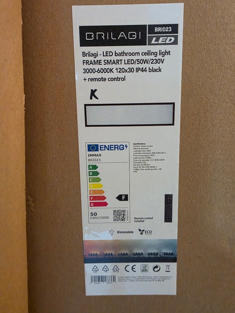 4 Plafonniers LED variable Brilagi 120x30 cm 3000-6000K, Neuf, Synthétique, Enlèvement, Plafonnier
