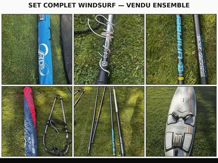 Windsurf set/planche a voile, Watersport en Boten, Ophalen, 250 tot 300 cm, Complete set, Gebruikt