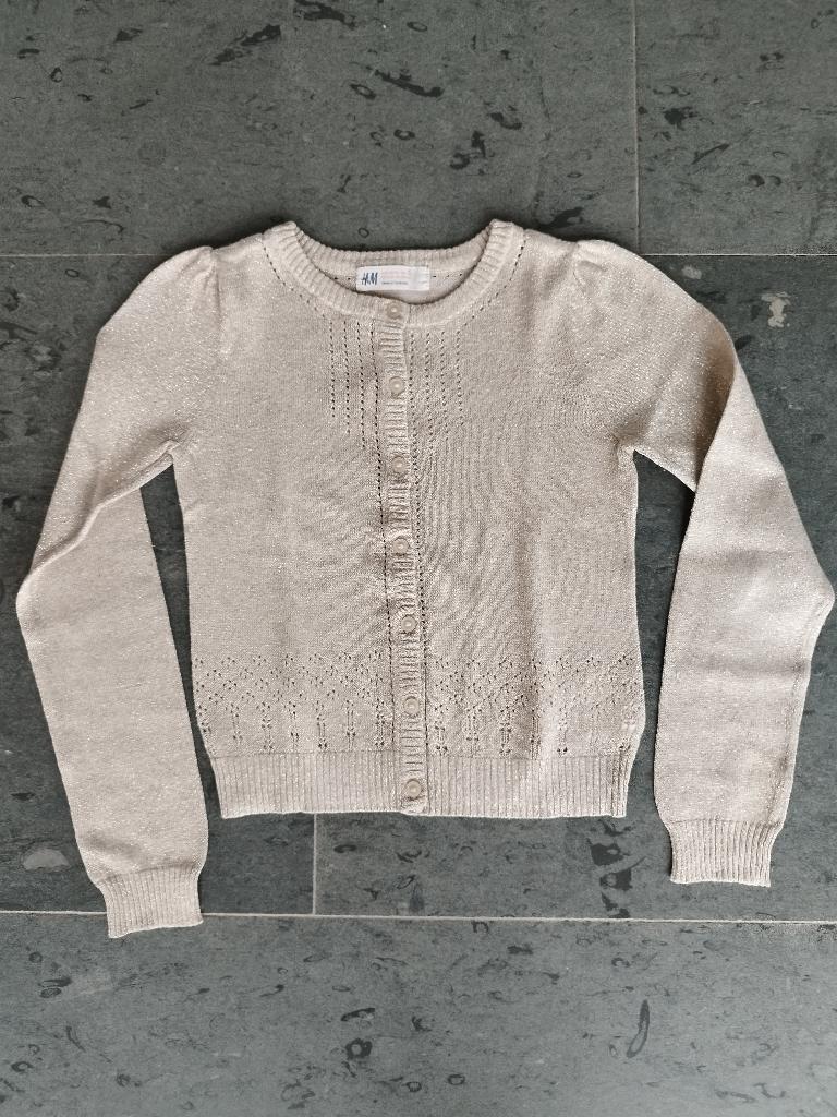 Vestje / cardigan goudkleurig maat 4  - 6 jaar jaar, Kinderen en Baby's, Kinderkleding | Maat 104, Meisje, Trui of Vest, H&M, Ophalen of Verzenden