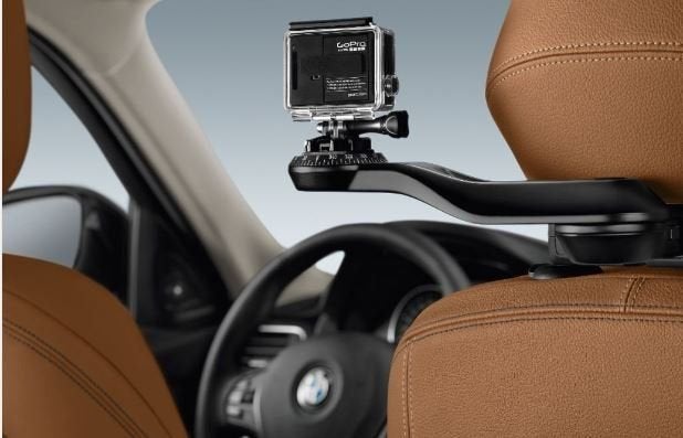 BMW Houder voor Go Pro camera aan de kopsteun travel system, -, -, Nieuw, Ophalen of Verzenden