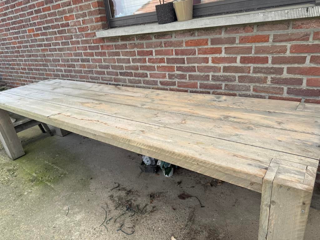 Tuintafel teak 3m, Tuin en Terras, Tuintafels, Ophalen, Gebruikt, Rechthoekig, Teakhout