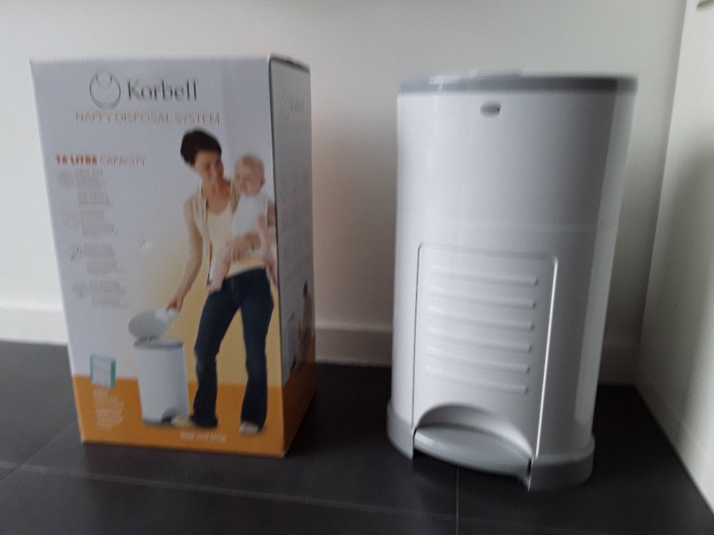 Korbell luieremmer wit 16 liter, Kinderen en Baby's, Gebruikt, Luieremmer, Standaard, Ophalen