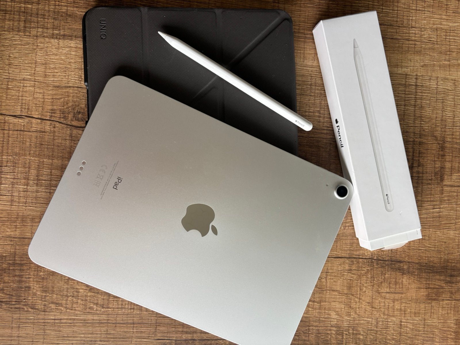 iPad Air 4de generatie + Apple pencil 2de generatie + hoes, Informatique & Logiciels, Gris, Apple iPad Air, Comme neuf, Enlèvement