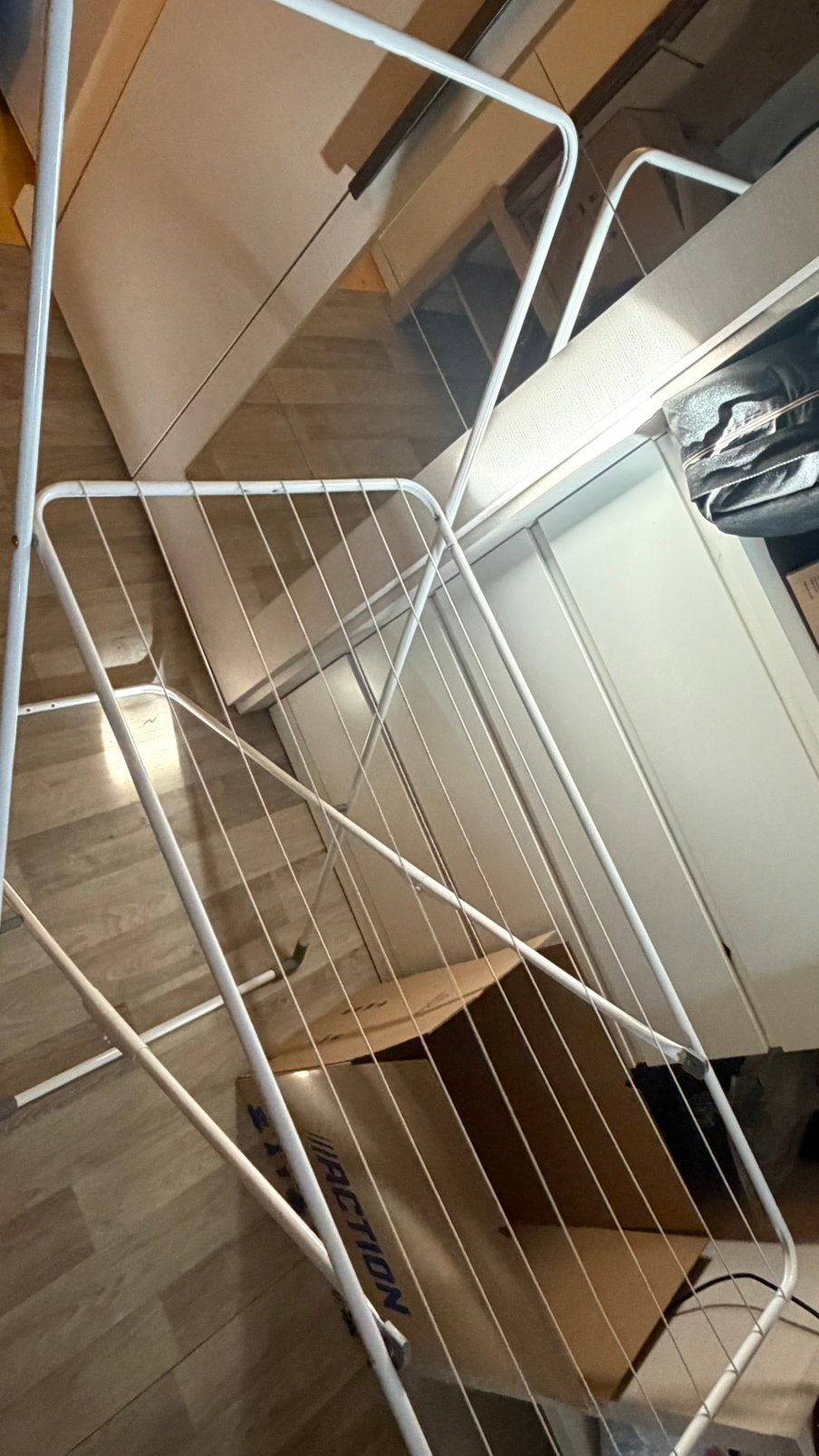 Étendoir à linge pliable blanc - Bon état, Enlèvement, Comme neuf
