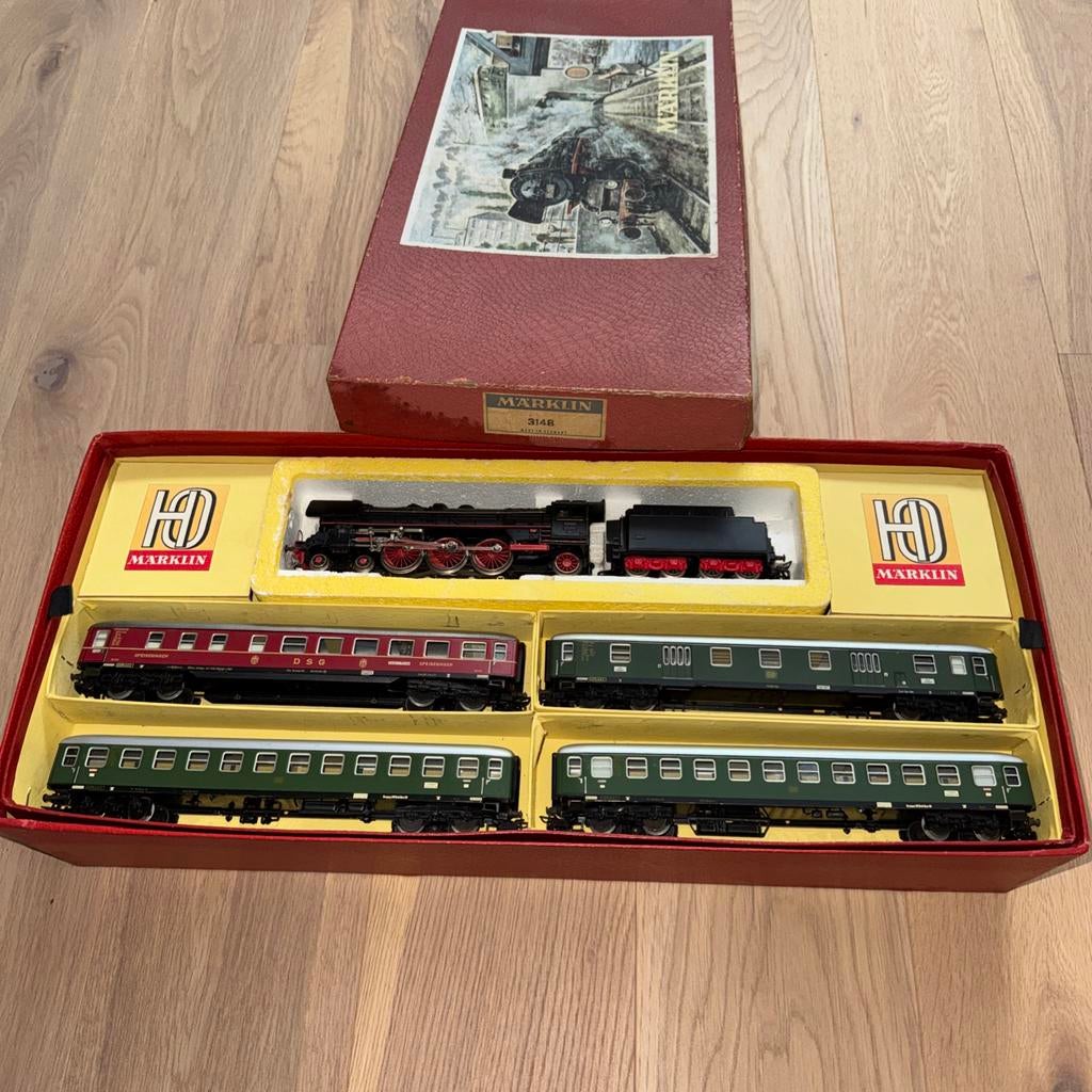 Marklin 3148 Analoge Trein Set (Vintage), Hobby en Vrije tijd, Modeltreinen | Overige schalen, Gebruikt, Wagon, Märklin, Analoog