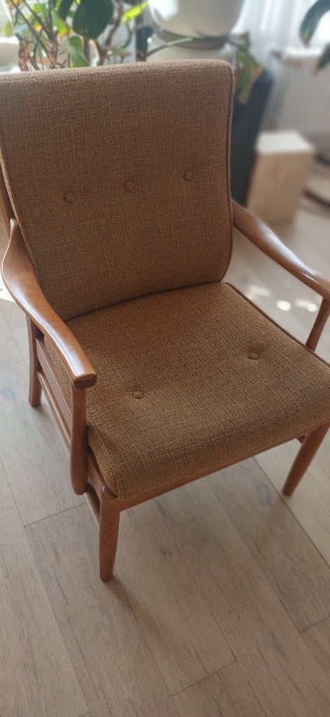Fauteuil vintage (design scandinave), Maison & Meubles, Fauteuils, Moins de 75 cm, Enlèvement, Utilisé, 50 à 75 cm