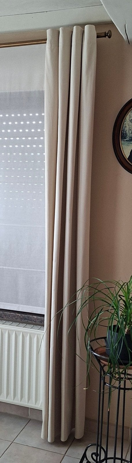 gordijnen beige met ogen, Enlèvement, Beige, Rideau