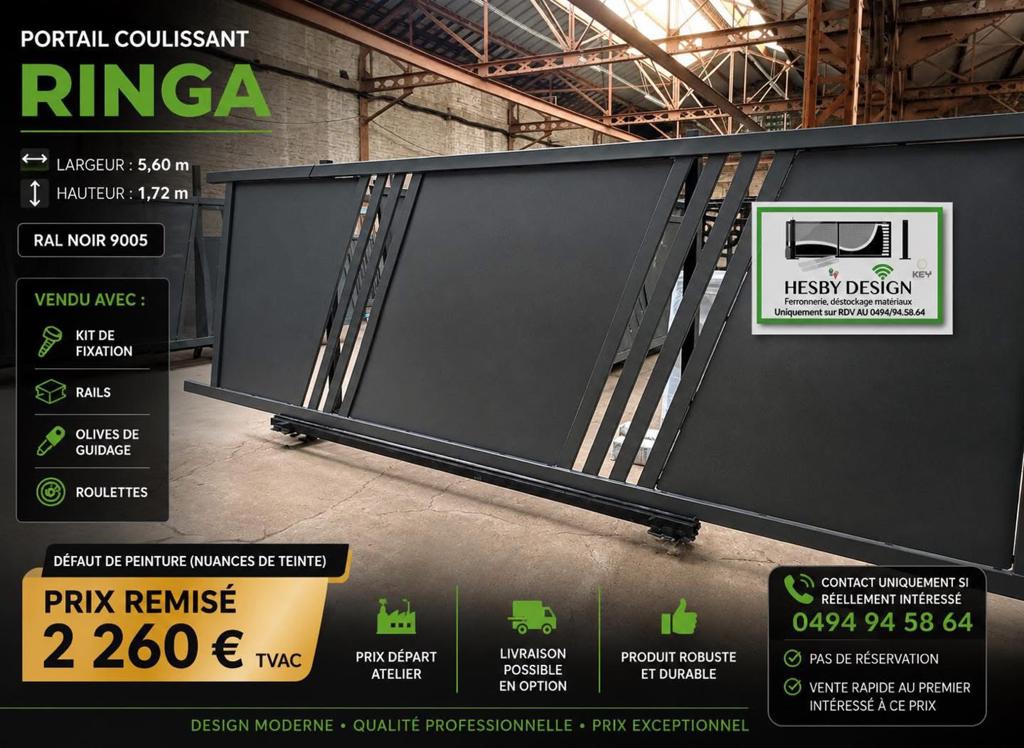 Portail - barrière - neuf - destockage, Enlèvement, Comme neuf
