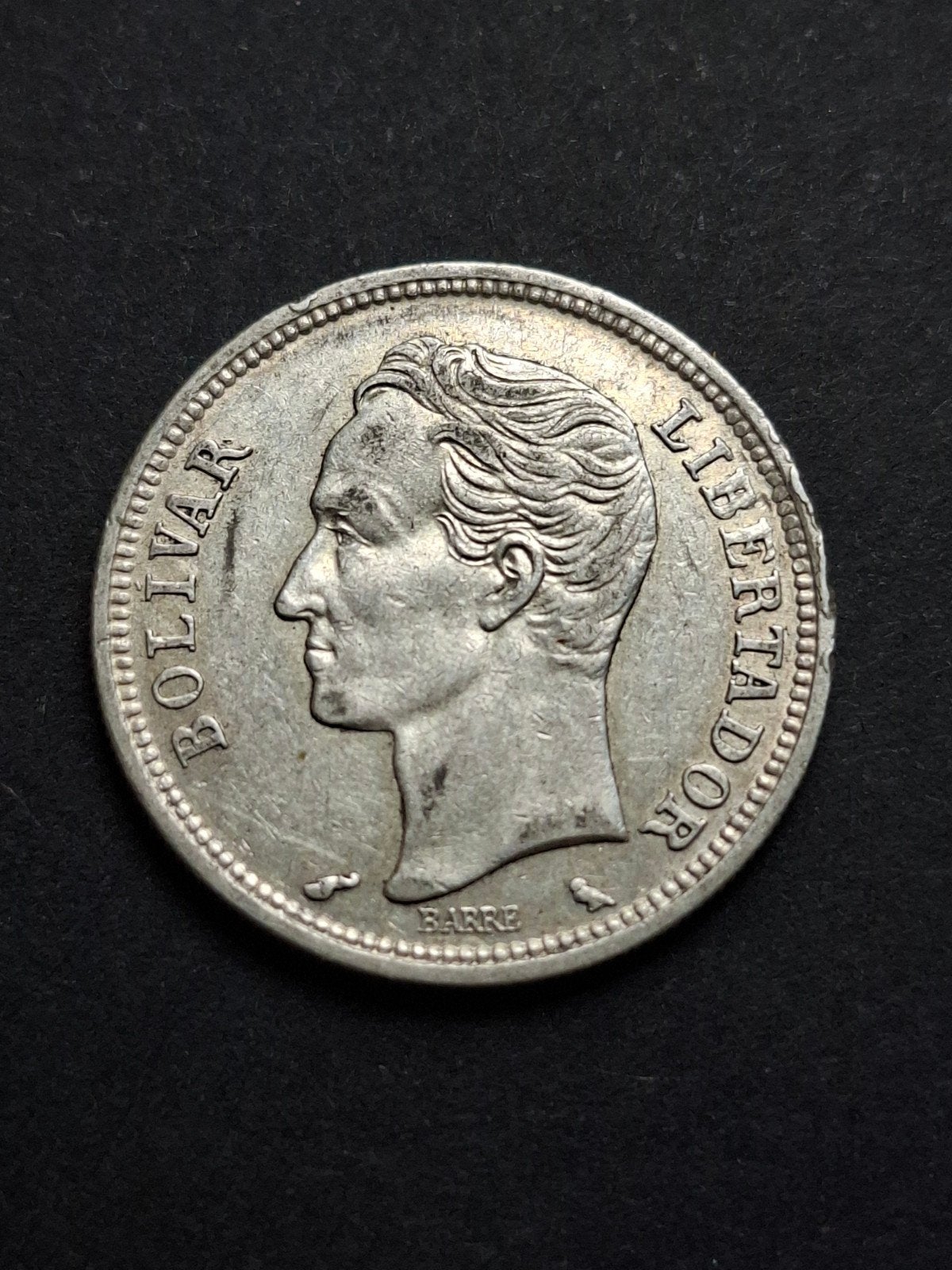 1 bolivar d'argent 1960 Venezuela., Timbres & Monnaies, Enlèvement ou Envoi