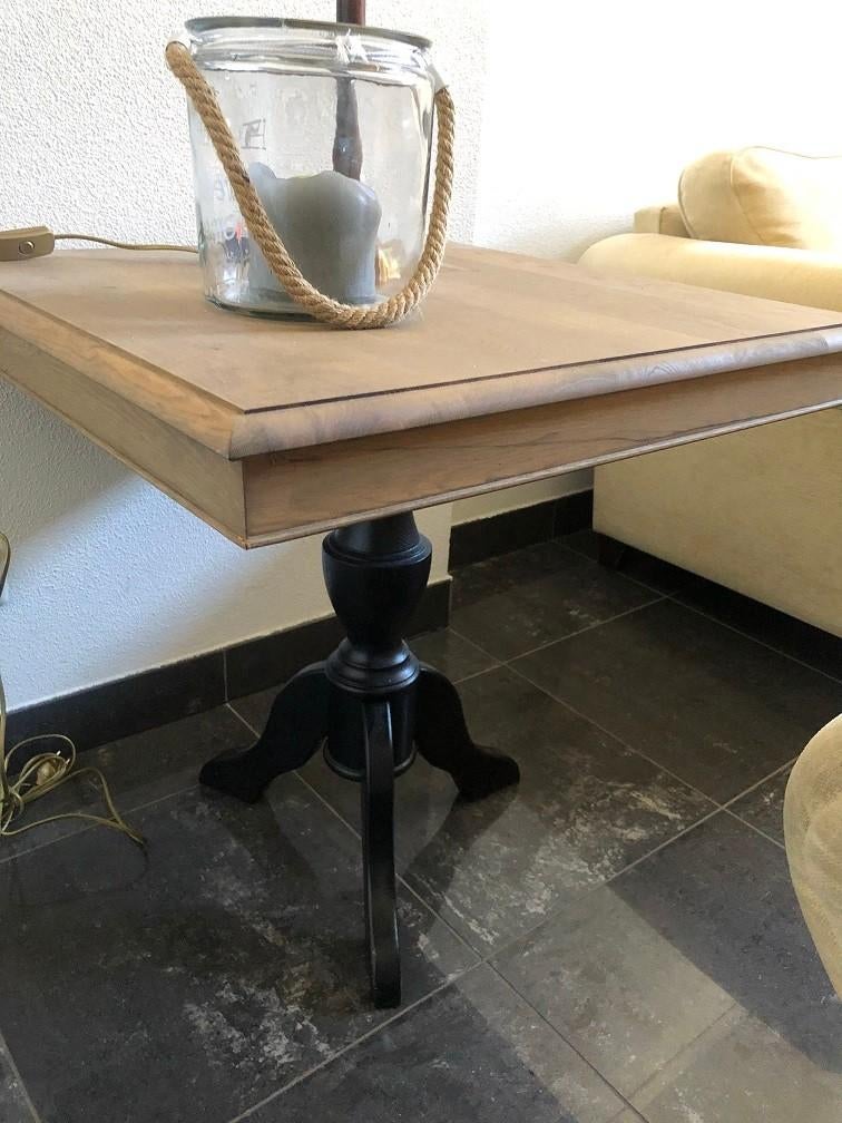 NIEUW Bijzettafel Flamant 75x75 eettafel klein massief eiken, Neuf, Campagnard, Enlèvement, Multicolore