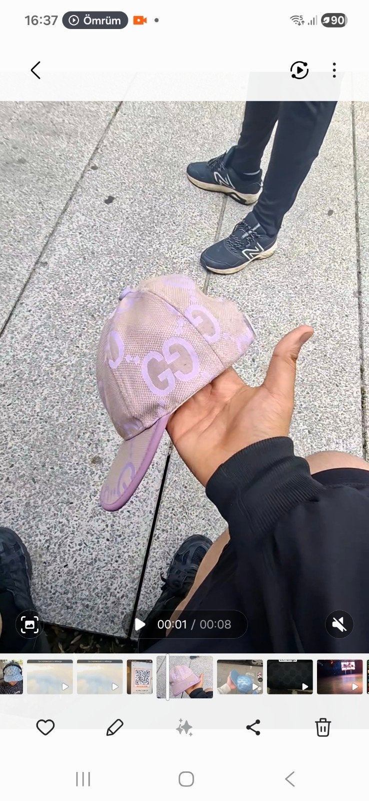 Cassette Gucci 1:1 Jumbo, Enlèvement ou Envoi, 57 cm (M, 7⅛ pouces) ou moins, Porté, Casquette