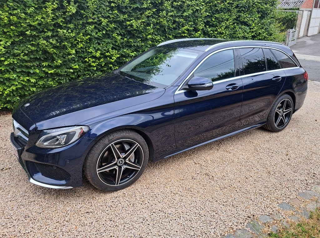 Mercedes-Benz C 220 d AMG Line Break-170 pk-9GTRONIC-09/2018, Auto's, Automaat, Achterwielaandrijving, 4 cilinders, Blauw